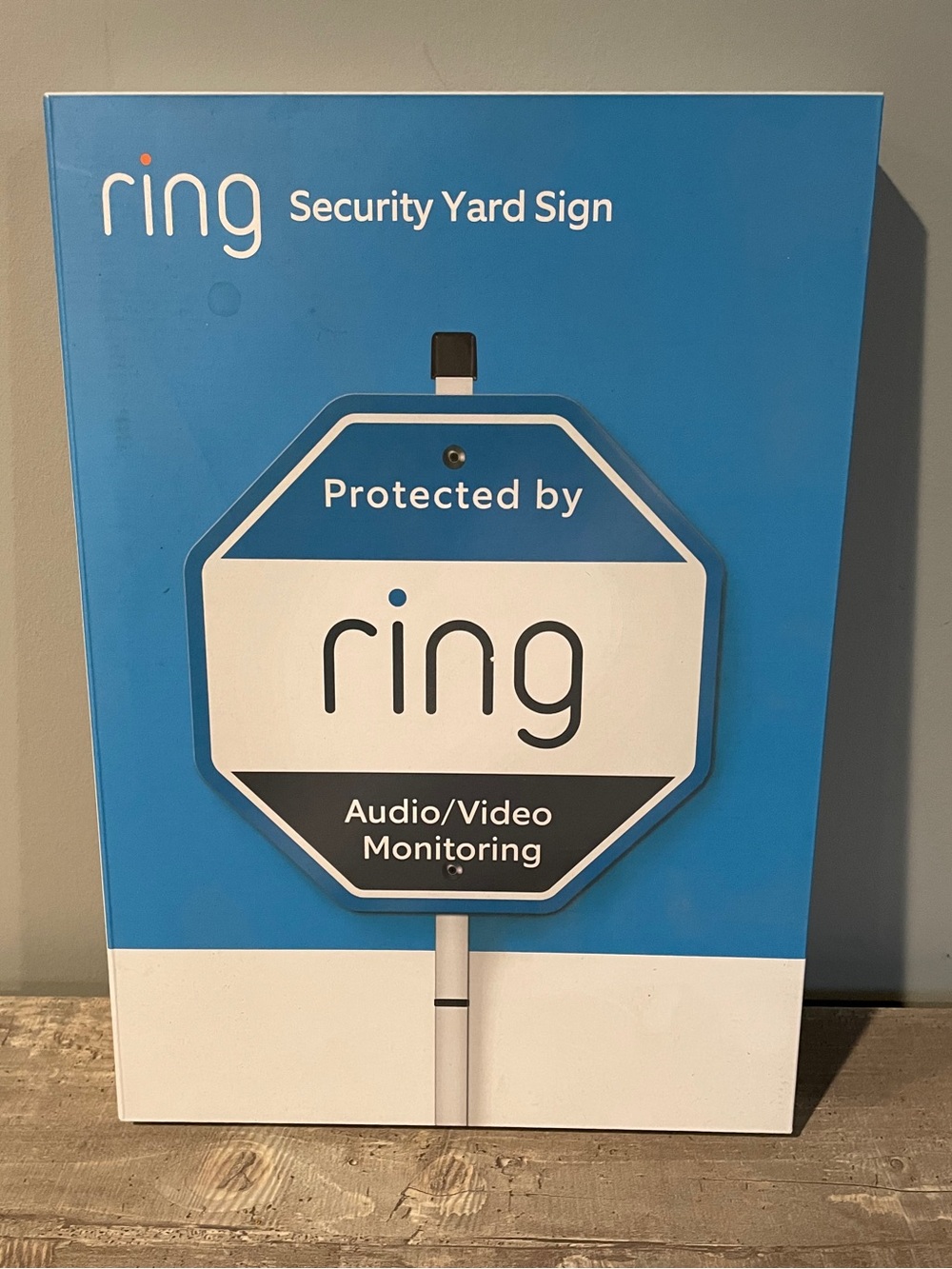 Ring Blue and White Security Yard Sign